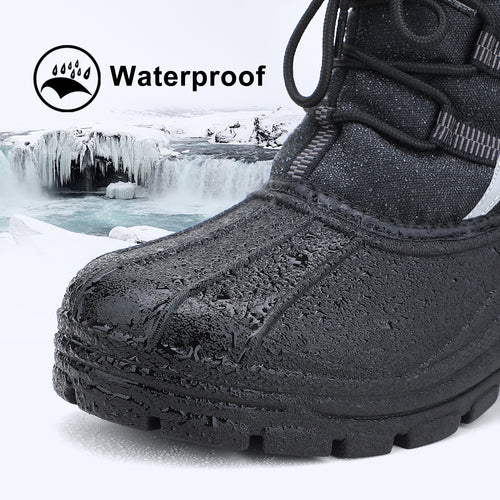 Aleader Men's Ankle Strap Winter Snow Boots