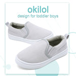 Okilol Toddler Shoes Slip On Canvas Sneakers for Girls