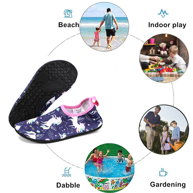 Hiitave Kids Water Shoes Non-Slip Beach Swim Barefoot Quick Dry Aqua Pool Socks for Boys & Girls Toddler