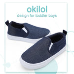 Okilol Toddler Shoes Slip On Canvas Sneakers for Boys