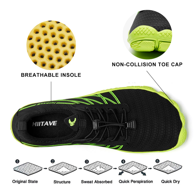 Hiitave Men Barefoot Water Shoes Beach Aqua Socks Quick Dry for Outdoor Sport Hiking Swiming Surfing