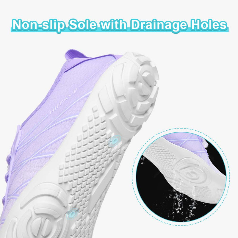 HIITAVE Water Shoes Non Slip Aqua Shoes Barefoot Quick Dry Lightweight with Beach River Swim Pool for Men Women Gradient Color