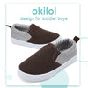 Okilol Toddler Shoes Slip On Canvas Sneakers for Boys