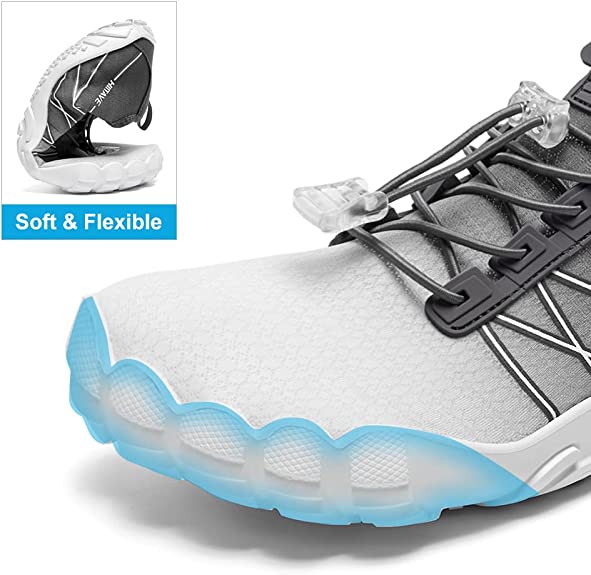 HIITAVE Water Shoes Non Slip Aqua Shoes Barefoot Quick Dry Lightweight with Beach River Swim Pool for Men Women Gradient Color