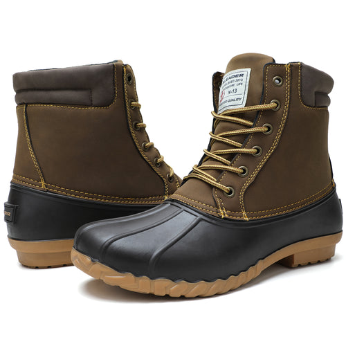 Aleader Mens Duck Boot | Waterproof Shell | Fur Lined Insulated Winter Snow Boot
