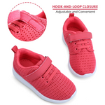 Hiitave Toddler Shoes Girls Lightweight Breathable Sneakers Washable Strap Athletic Tennis Shoes for Running Walking